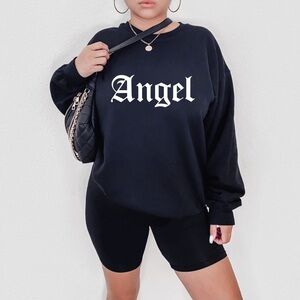 NEW Angel Crew Neck Long Sleeve Sweatshirt Y2K